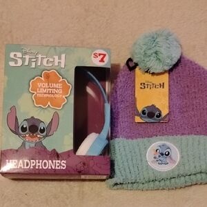 Kids Headphones and Beanie Set - Purple and Blue
